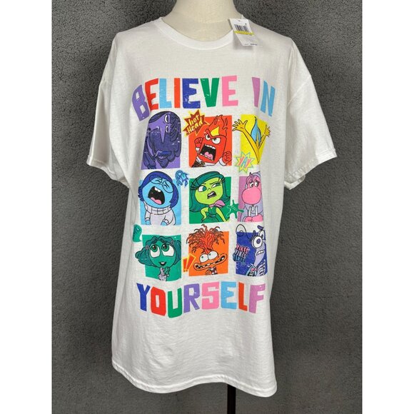 Disney Pixar Inside Out 2 Believe In Yourself Multicolor Graphic Tee Med NWT's - Picture 1 of 7